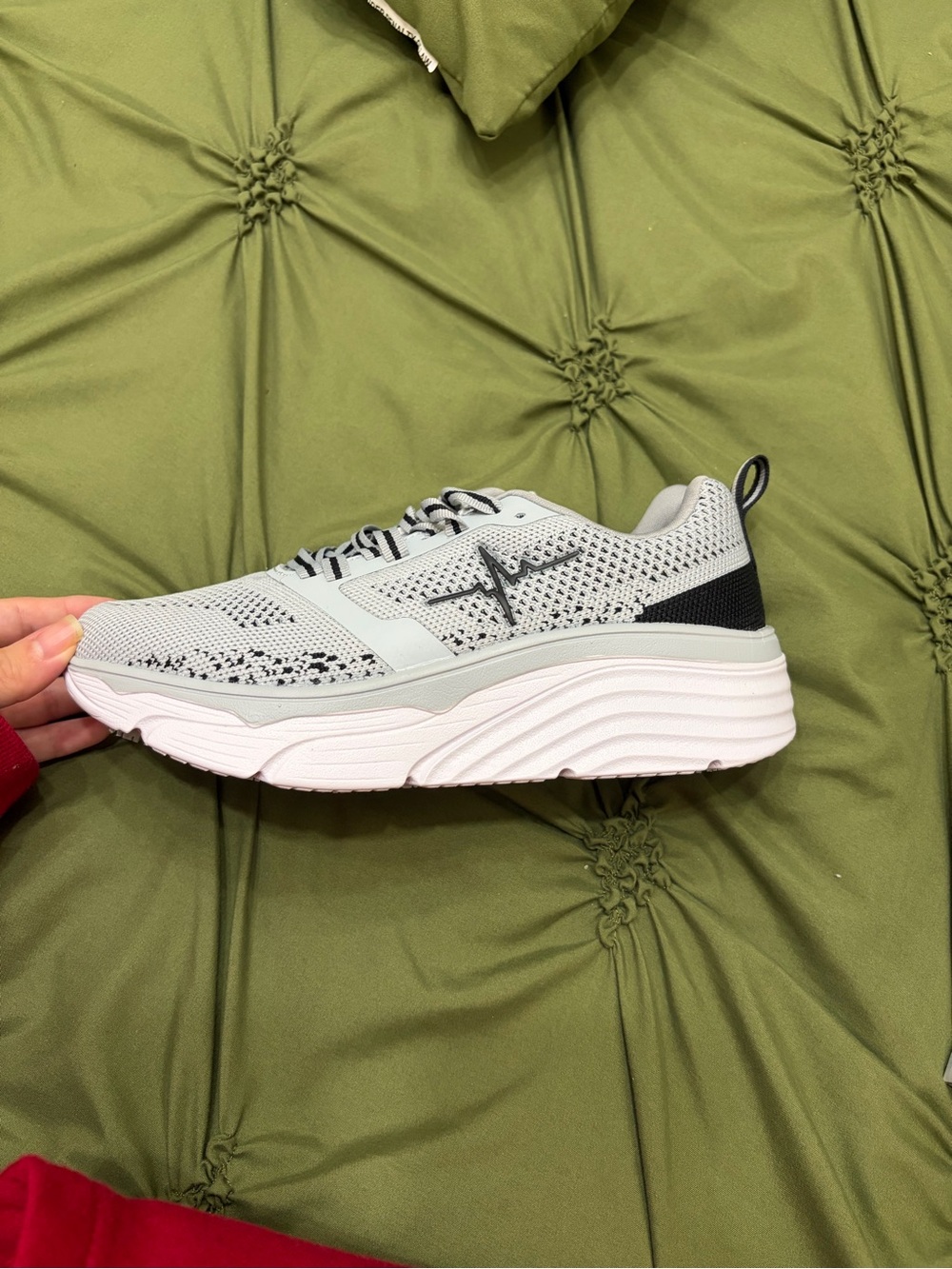 Women's Light Gray Knit Athletic Sneakers for Everyday Support